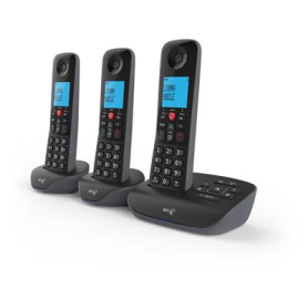BT Landline with Three Handsets with Voicemail & Nuisance Call Blocker Plus